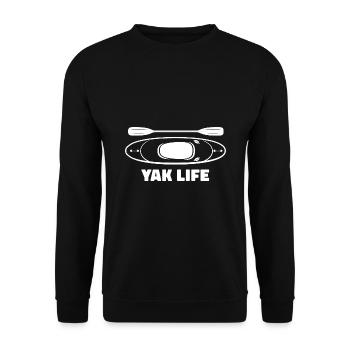 Yak Life Graphic Kayaking Kayak Canoe Rowing Rower - Unisex Pullover - Schwarz - Vorne - Alina (178cm) & Michal (187cm)