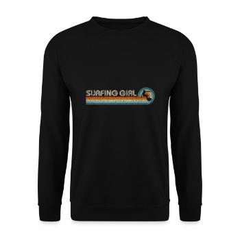 Surf Accessories Retro Surfing Surf Clothes - Unisex Sweatshirt - black - Front - Alina (178cm) & Michal (187cm)