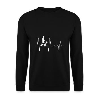 Heartbeat German Shepherd Dog Lover Shepherds GSD - Unisex Sweatshirt - black - Front - Alina (178cm) & Michal (187cm)