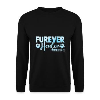 Furever Healer Verterinarian Animal Lover - Unisex Sweatshirt - black - Front - Alina (178cm) & Michal (187cm)