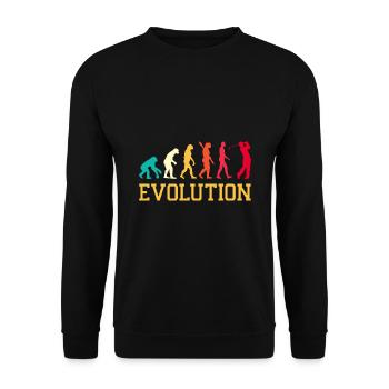 Evolution Graphic Golfer Golf Player Golfing Golf - Unisex Pullover - Schwarz - Vorne - Alina (178cm) & Michal (187cm)
