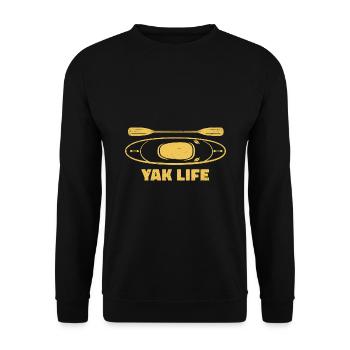 Yak Life Graphic Kayaking Kayak Canoe Rowing Rower - Unisex Pullover - Schwarz - Vorne - Alina (178cm) & Michal (187cm)
