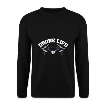 Drone Life Graphic Drone Flying Quadcopter Pilot R - Unisex Sweatshirt - black - Front - Alina (178cm) & Michal (187cm)