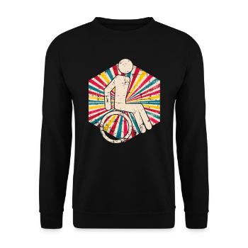 Vintage Wheelchair - Unisex Sweatshirt - black - Front - Alina (178cm) & Michal (187cm)