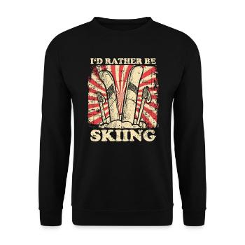Skifahrer Winter Berge - Unisex Pullover - Schwarz - Vorne - Alina (178cm) & Michal (187cm)