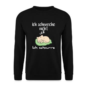 Ich Schnarche Nicht ich Schnurre Schlafen Katze - Unisex Pullover - Schwarz - Vorne - Alina (178cm) & Michal (187cm)