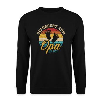 Opa 2021 - Unisex Pullover - Schwarz - Vorne - Alina (178cm) & Michal (187cm)