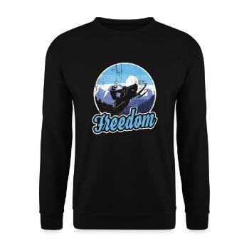 SCHNEEMOBIL WINTER TSHIRT T-Shirt - Unisex Pullover - Schwarz - Vorne - Alina (178cm) & Michal (187cm)