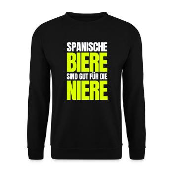 Les bières espagnoles sont bonnes pour les reins ! - Sweat-shirt Unisexe - noir - Devant - Alina (178cm) & Michal (187cm)