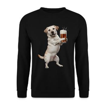 Labrador Bier - Unisex Pullover - Schwarz - Vorne - Alina (178cm) & Michal (187cm)