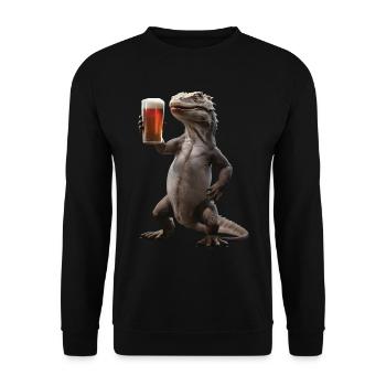 Komodo Bier - Unisex Pullover - Schwarz - Vorne - Alina (178cm) & Michal (187cm)