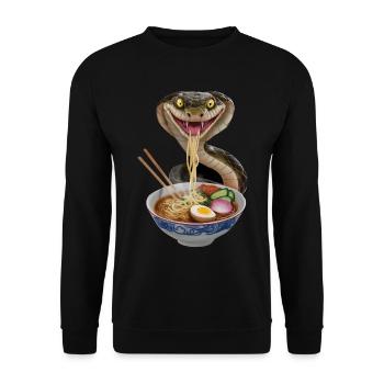 Schlange Ramen - Unisex Pullover - Schwarz - Vorne - Alina (178cm) & Michal (187cm)