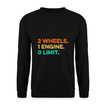 2 Wheels 1 Enginee 0 Limits Dirt Biker Motorcycle - Unisex Pullover - Schwarz - Vorne - Alina (178cm) & Michal (187cm)