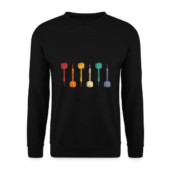 Retro Graphic Dart Player Darts Dartboard Bullseye - Unisex Sweatshirt - black - Front - Alina (178cm) & Michal (187cm)