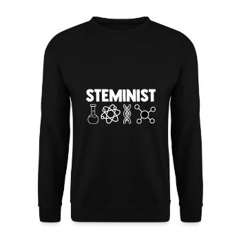 Steminist Software Developer Coder Nerd Conmputer - Unisex Pullover - Schwarz - Vorne - Alina (178cm) & Michal (187cm)