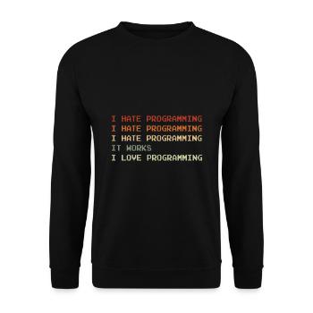 Things I Hate Programming Coder Coding Developer S - Unisex Pullover - Schwarz - Vorne - Alina (178cm) & Michal (187cm)