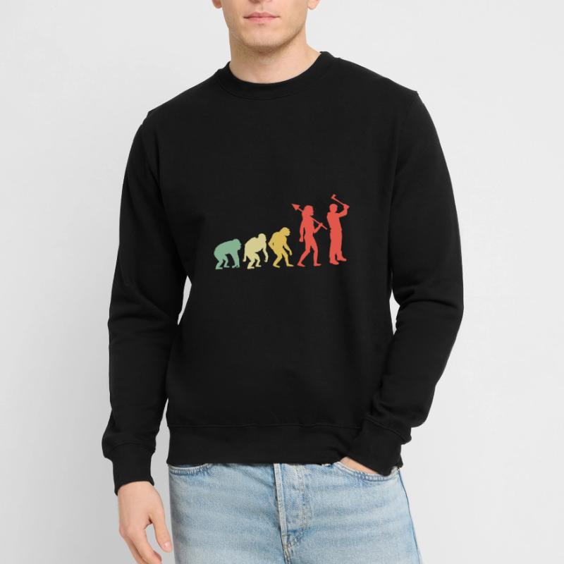 Evolution Axe Throwing Target Hatchet Thrower Sweat-shirt Unisexe