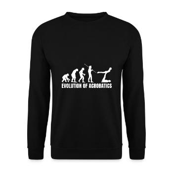 Retro Graphic Gymnast Gymnastics Acrobat Acrobatic - Unisex Pullover - Schwarz - Vorne - Alina (178cm) & Michal (187cm)