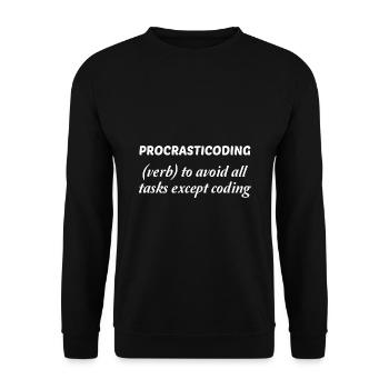 Procrasticoding Verb To Avoid All Tasks Coding Dev - Unisex Pullover - Schwarz - Vorne - Alina (178cm) & Michal (187cm)