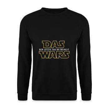 Das Wars Hochzeit Junggesellenabschied - Unisex Pullover - Schwarz - Vorne - Alina (178cm) & Michal (187cm)