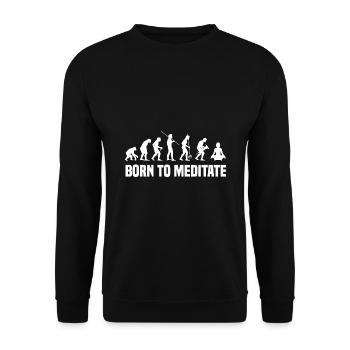 Evolution Graphic Meditating Meditation Yin Yang Z - Unisex Pullover - Schwarz - Vorne - Alina (178cm) & Michal (187cm)