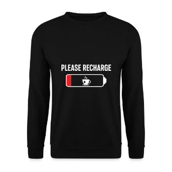 Please Reacharge Tea Lover Tea Drinking Tea Brewin - Unisex Pullover - Schwarz - Vorne - Alina (178cm) & Michal (187cm)