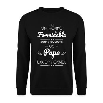 Un homme formidable donne un papa exceptionnel - Sweat-shirt Unisexe - noir - Devant - Alina (178cm) & Michal (187cm)