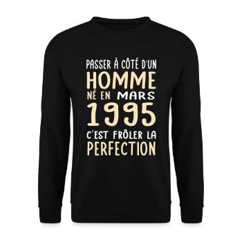 30th Anniversary - Born in March 1995 - Unisex Sweatshirt - black - Front - Alina (178cm) & Michal (187cm)