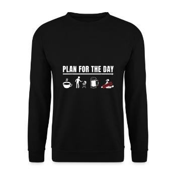 Plan For The Day Grilling Grill Master Barbecue Bb - Unisex Pullover - Schwarz - Vorne - Alina (178cm) & Michal (187cm)