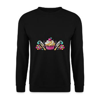 Cupcake Baker Baking Bake Cupcakes Pastry Bakers - Unisex Sweatshirt - black - Front - Alina (178cm) & Michal (187cm)