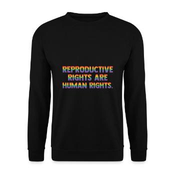 Reproductive Rights Are Human Rights Bisexual Tran - Unisex Pullover - Schwarz - Vorne - Alina (178cm) & Michal (187cm)
