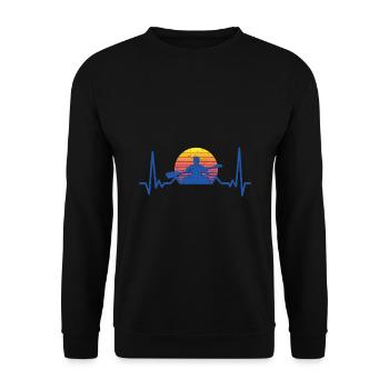 Heartbeat Graphic Kayaking Canoe Rowing Rower Padd - Unisex Pullover - Schwarz - Vorne - Alina (178cm) & Michal (187cm)