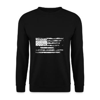 Drapeau USA USA Grunge Vintage Oldschool - Sweat-shirt Unisexe - noir - Devant - Alina (178cm) & Michal (187cm)