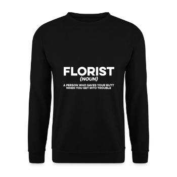 Florist Noun Definition Gardener Gardening Botanic - Unisex Pullover - Schwarz - Vorne - Alina (178cm) & Michal (187cm)