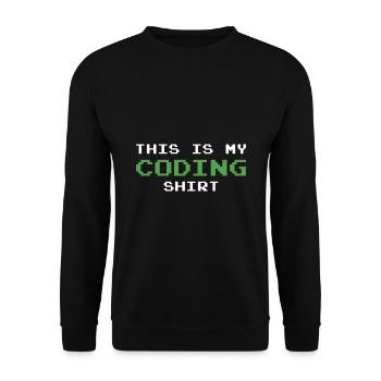 This Is My Coding Shirt Coder Programmer Computer - Unisex Pullover - Schwarz - Vorne - Alina (178cm) & Michal (187cm)
