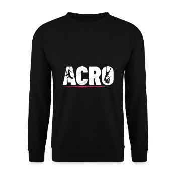 Retro Graphic Gymnast Gymnastics Acrobat Acrobatic - Unisex Pullover - Schwarz - Vorne - Alina (178cm) & Michal (187cm)