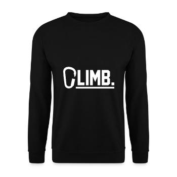Retro Graphic Climbing Bouldering Rock Climber Mou - Unisex Pullover - Schwarz - Vorne - Alina (178cm) & Michal (187cm)