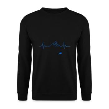 Ecg Heartbeat Graphic Bouldering Mountaineering Bo - Unisex Pullover - Schwarz - Vorne - Alina (178cm) & Michal (187cm)