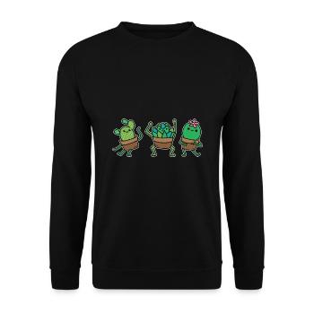 Cactus Graphic Gardener Horticulturist Gardening L - Unisex Pullover - Schwarz - Vorne - Alina (178cm) & Michal (187cm)