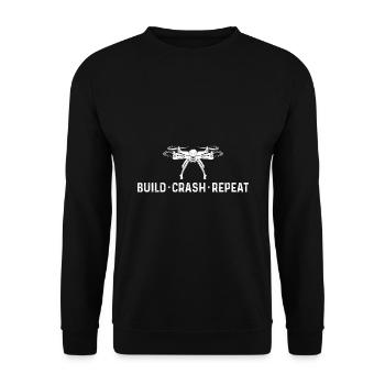 Build Crash Repeat Drone Flying RC Quadcopter Pilo - Unisex Sweatshirt - black - Front - Alina (178cm) & Michal (187cm)