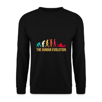 Evolution Graphic Kayaking Canoe Rowing Rower Padd - Unisex Pullover - Schwarz - Vorne - Alina (178cm) & Michal (187cm)