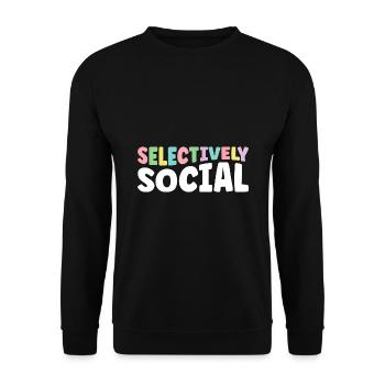 Dictons sociaux sélectifs pour les introvertis - Sweat-shirt Unisexe - noir - Devant - Alina (178cm) & Michal (187cm)