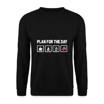 Plan For The Day Sailor Ship Captain Sailing Licen - Unisex Pullover - Schwarz - Vorne - Alina (178cm) & Michal (187cm)