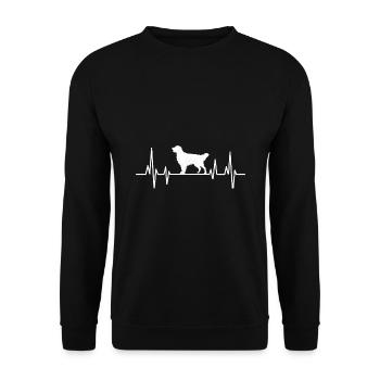 Heartbeat Golden Retriever GR Hund Retriever - Unisex Pullover - Schwarz - Vorne - Alina (178cm) & Michal (187cm)