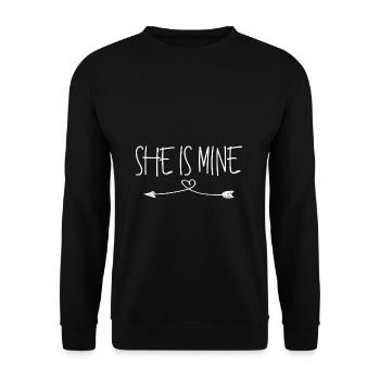 Partnershirts - Elle est à moi - blanc - Sweat-shirt Unisexe - noir - Devant - Alina (178cm) & Michal (187cm)