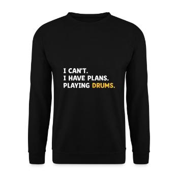 Je ne peux pas J’ai des projets Jouer de la batterie Tambour D - Sweat-shirt Unisexe - noir - Devant - Alina (178cm) & Michal (187cm)