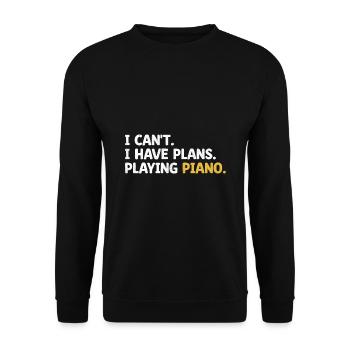I Can't I Have Plans Piano Grand Pianist zu spielen - Unisex Pullover - Schwarz - Vorne - Alina (178cm) & Michal (187cm)