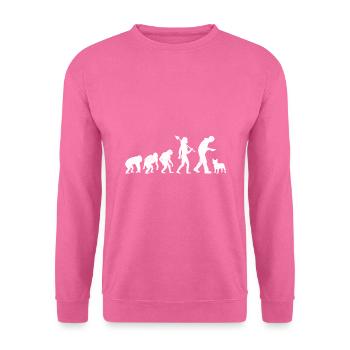 Evolution Bouledogue Français Frenchie Dog Lover Bulldo - Sweat-shirt Unisexe - rose - Devant