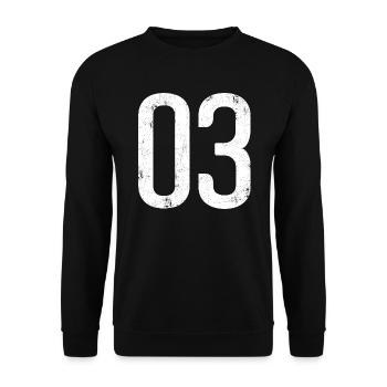 03 TRIKOT Nummern Nummer Drei 3 Geschenke Shirts - Unisex Pullover - Schwarz - Vorne - Alina (178cm) & Michal (187cm)