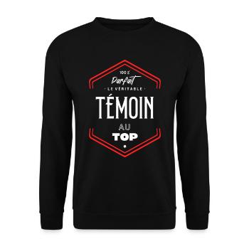 Témoin parfait et au top - Sweat-shirt Unisexe - noir - Devant - Alina (178cm) & Michal (187cm)